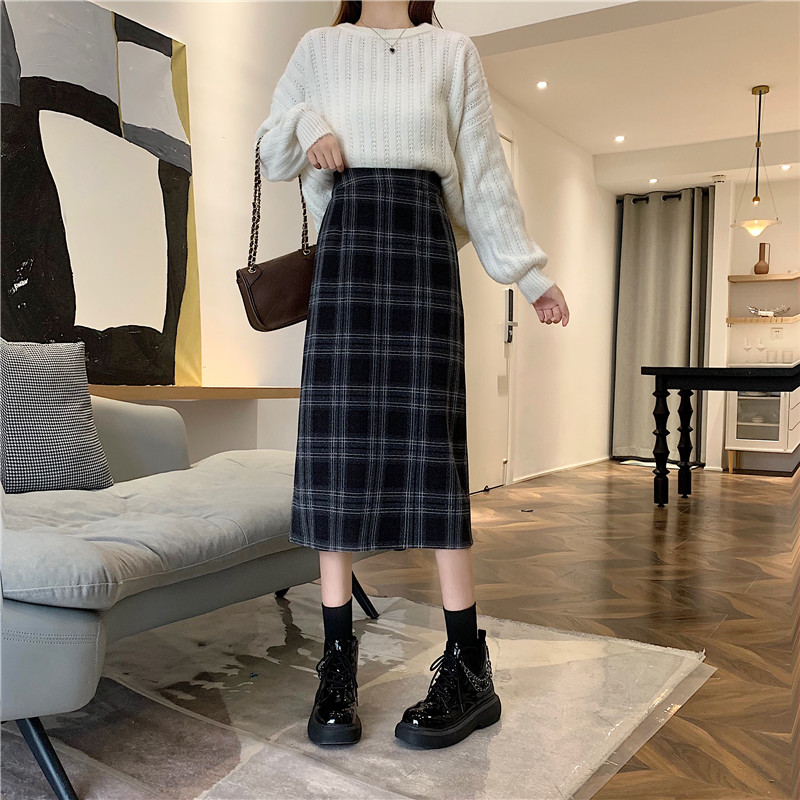 High waist Korean style skirt thick long skirt for women