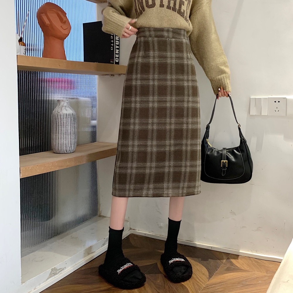 High waist Korean style skirt thick long skirt for women