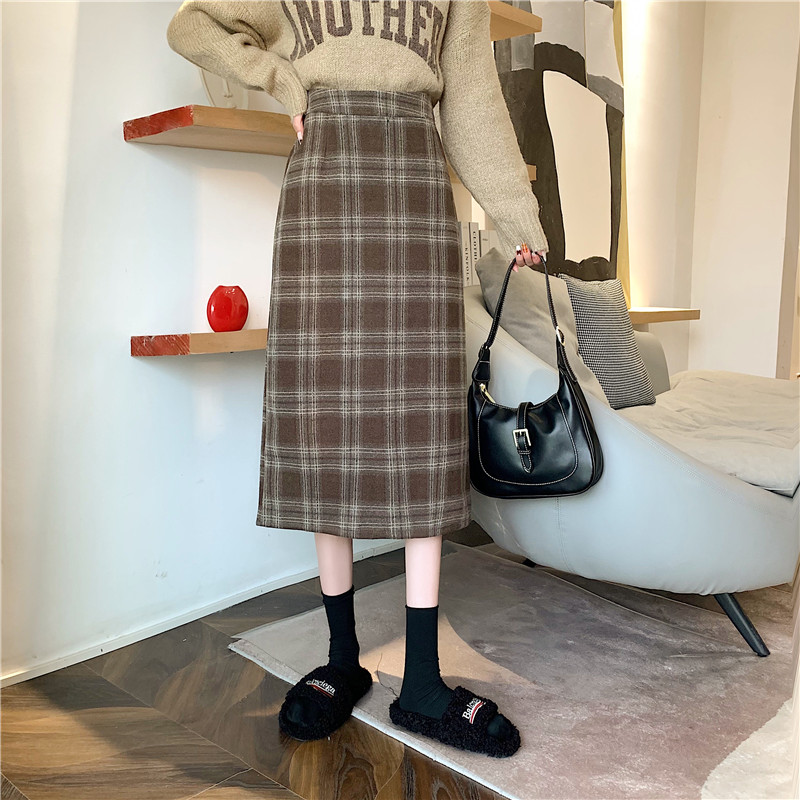 High waist Korean style skirt thick long skirt for women