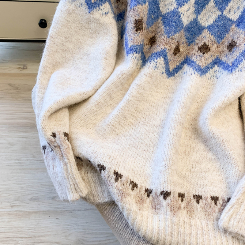 Thick pullover retro loose lazy sweater for women