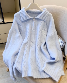 Korean style pullover sweater blue tops for women