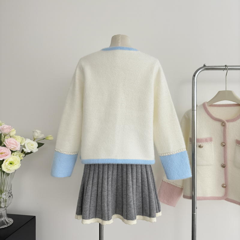 Casual autumn coat imitation of mink velvet tops for women