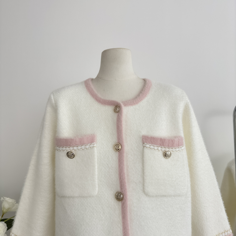 Casual autumn coat imitation of mink velvet tops for women