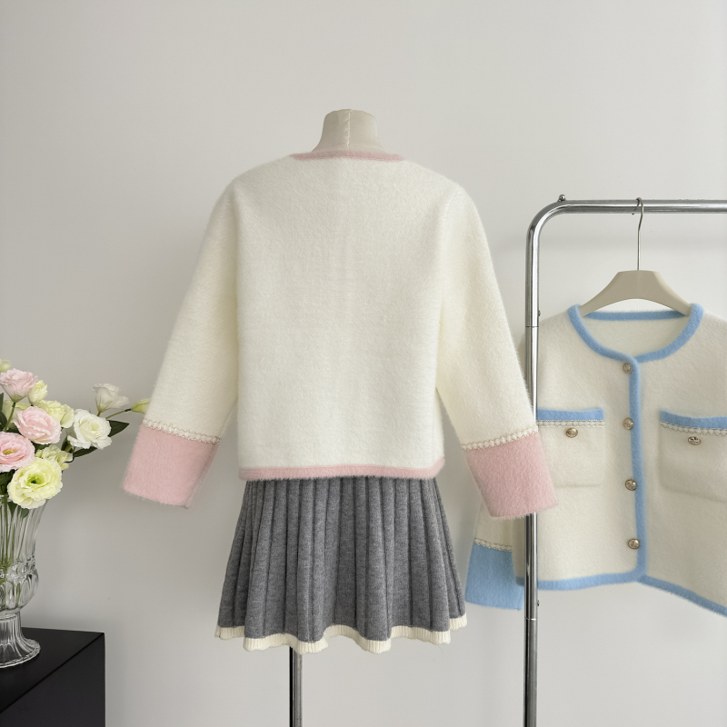 Casual autumn coat imitation of mink velvet tops for women