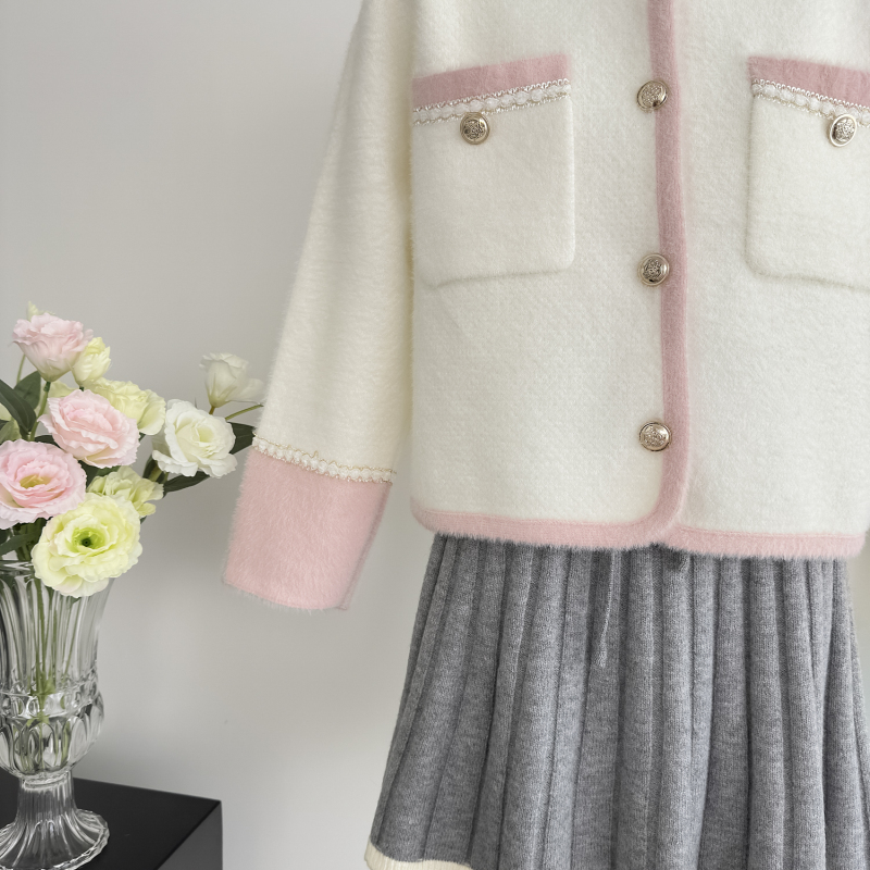 Casual autumn coat imitation of mink velvet tops for women