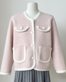 Autumn and winter coat mink velvet tops for women