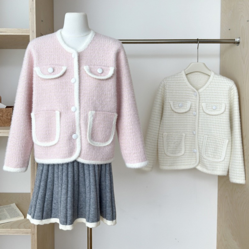 Autumn and winter coat mink velvet tops for women