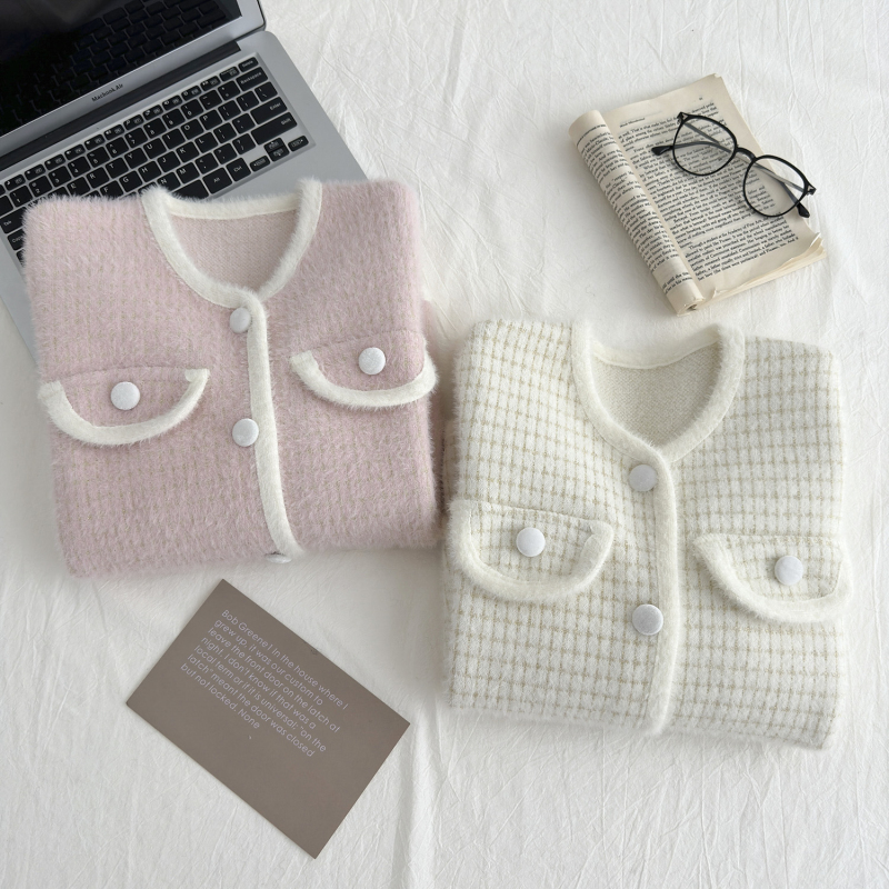 Autumn and winter coat mink velvet tops for women