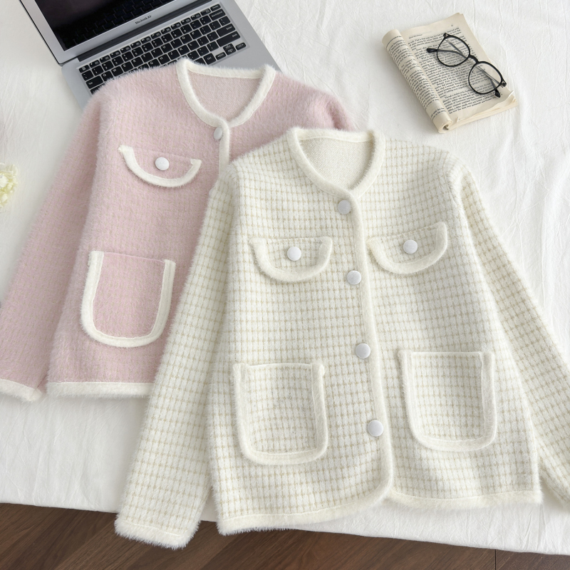 Autumn and winter coat mink velvet tops for women