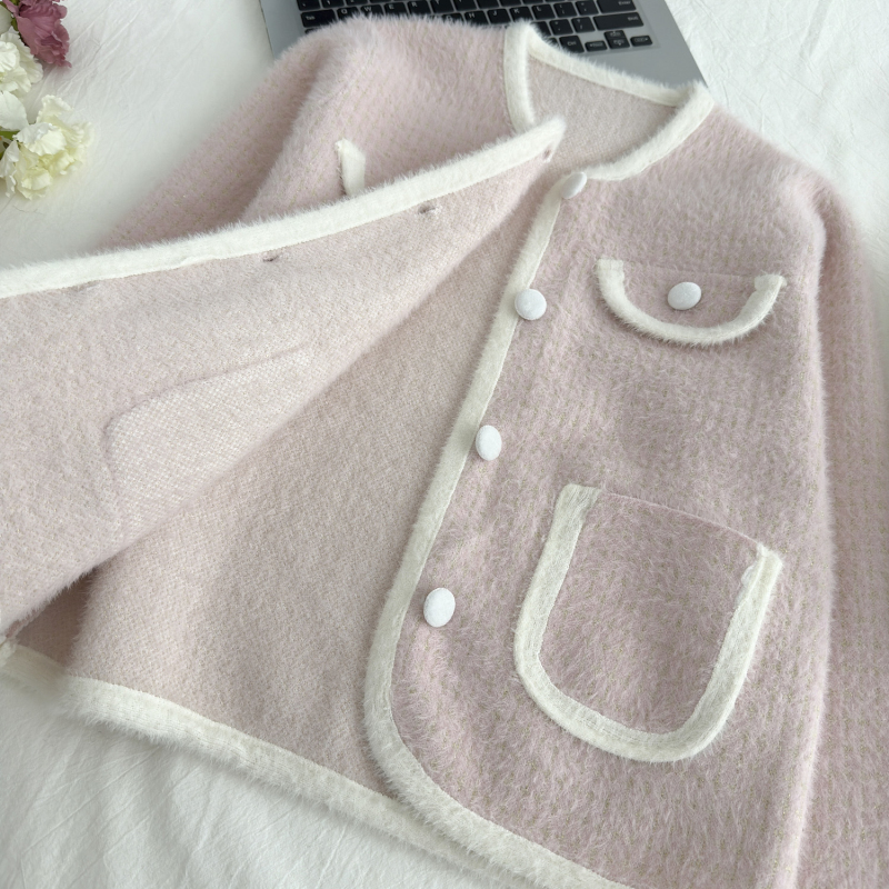 Autumn and winter coat mink velvet tops for women