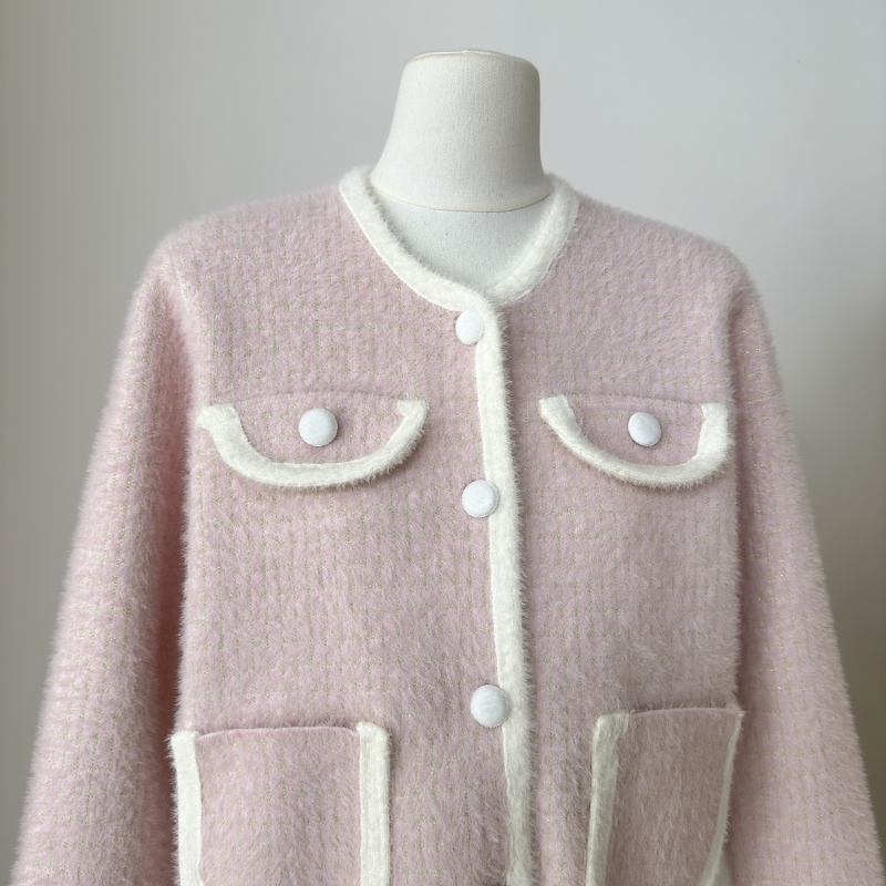 Autumn and winter coat mink velvet tops for women