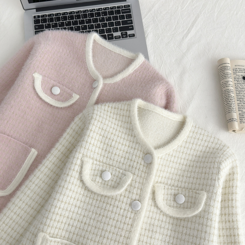 Autumn and winter coat mink velvet tops for women