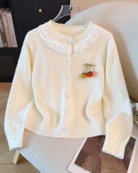Short spring sweater lace college style cardigan for women