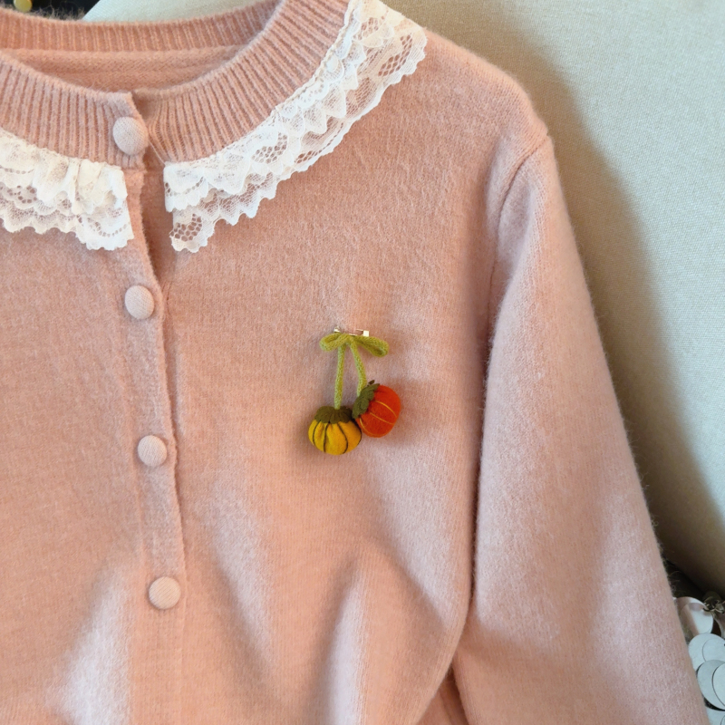 Short spring sweater lace college style cardigan for women