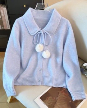 Retro temperament cardigan autumn lapel tops for women