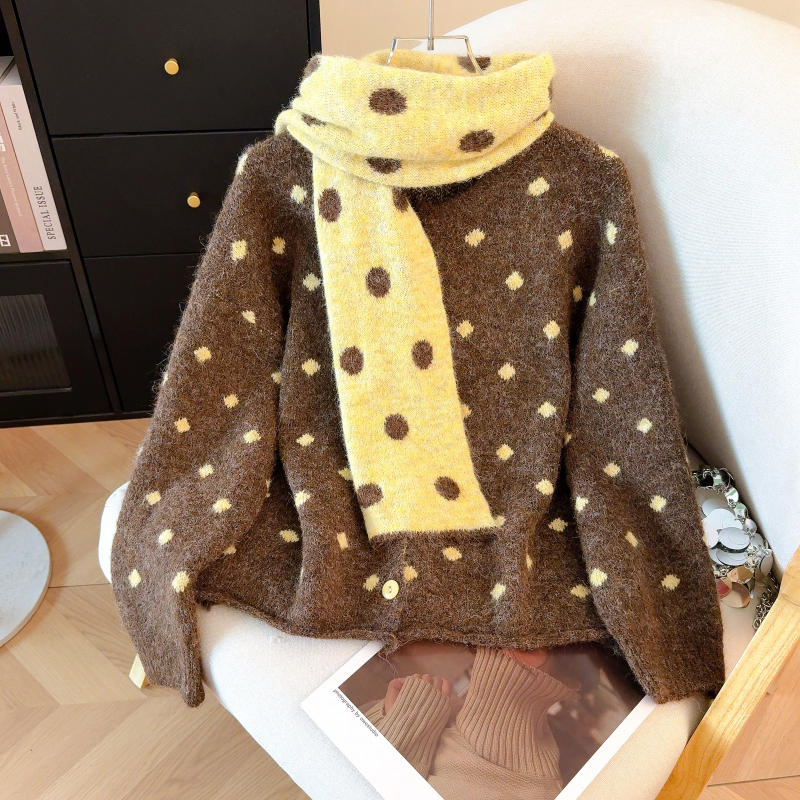 Thermal loose coat short Casual sweater for women