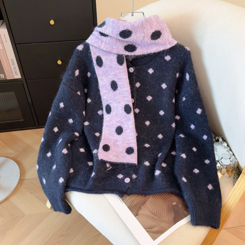 Thermal loose coat short Casual sweater for women