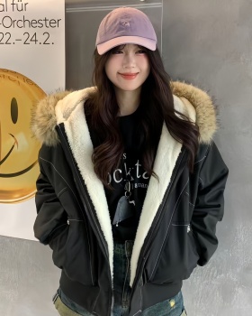 Winter imitation of rabbit fur coat short parka for women