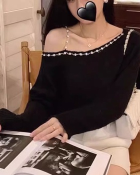 Inside the ride tops flat shoulder sweater for women