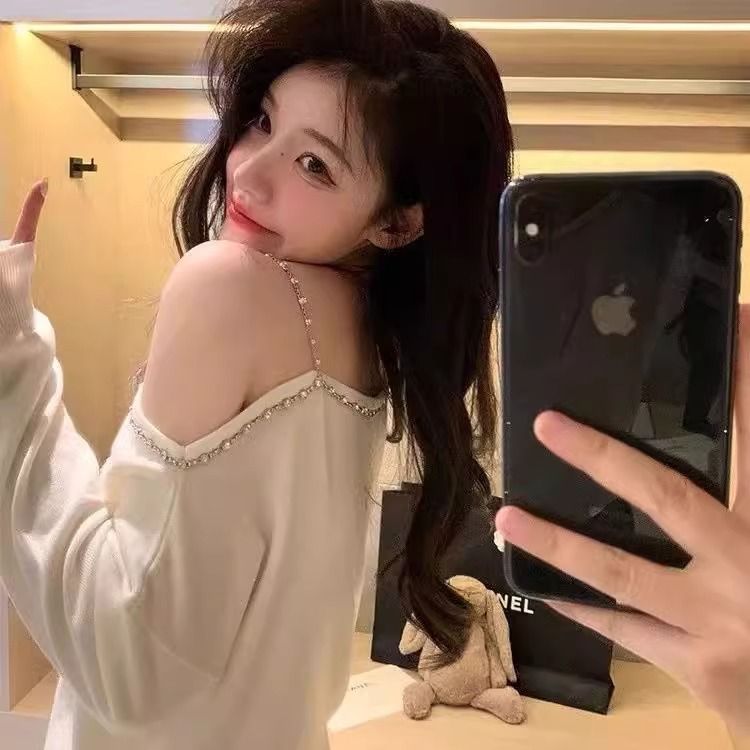 Inside the ride tops flat shoulder sweater for women