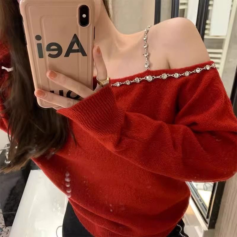 Inside the ride tops flat shoulder sweater for women