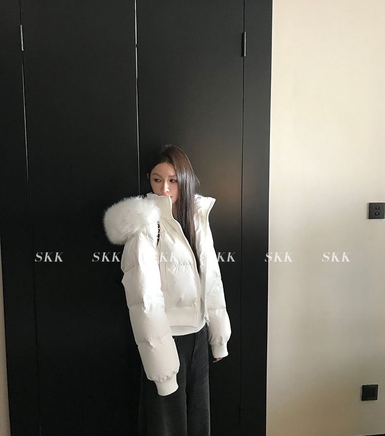 Thermal navy-blue coat thick retro cotton coat for women