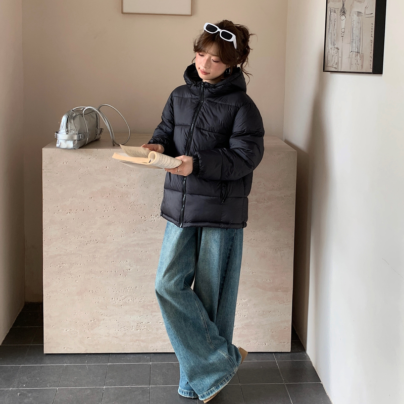 Pink thick down bread clothing student winter short coat