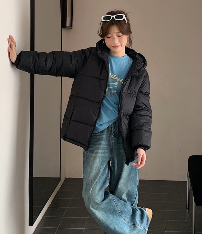 Pink thick down bread clothing student winter short coat