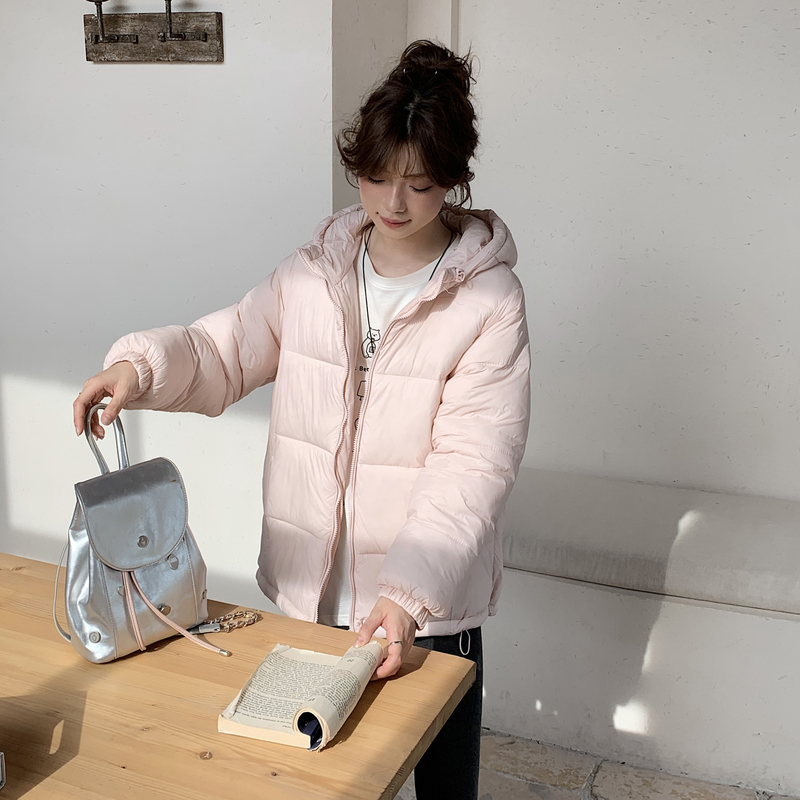 Pink thick down bread clothing student winter short coat
