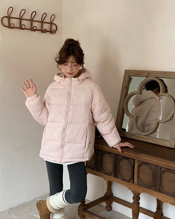 Pink thick down bread clothing student winter short coat