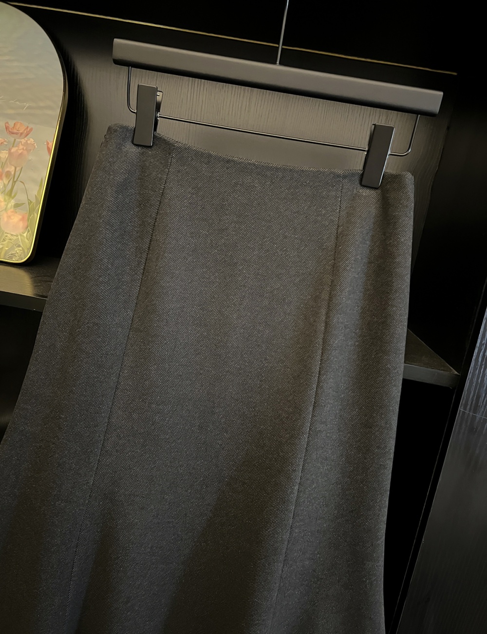 Black autumn and winter mermaid woolen skirt for women