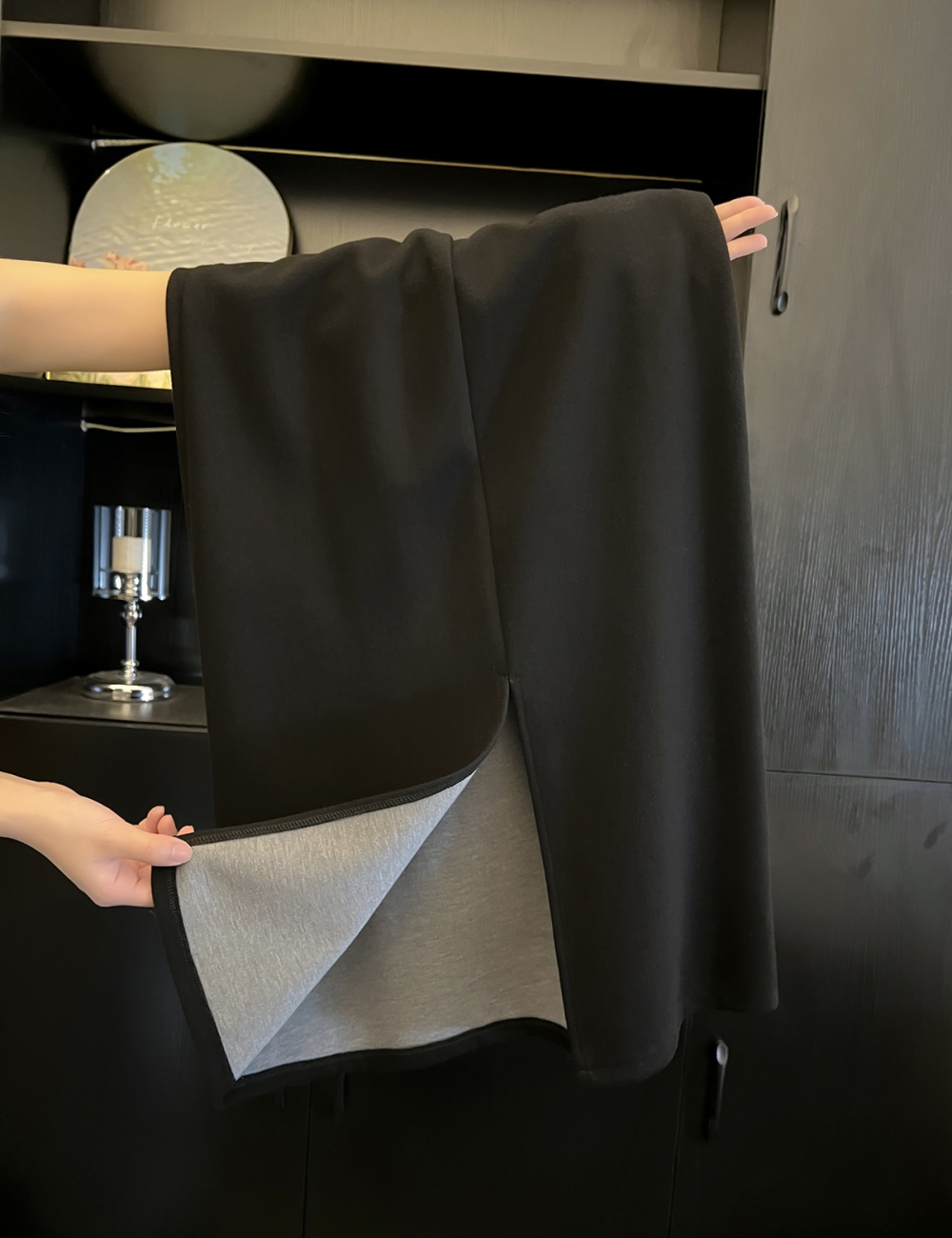 Slim knitted long dress woolen A-line skirt for women