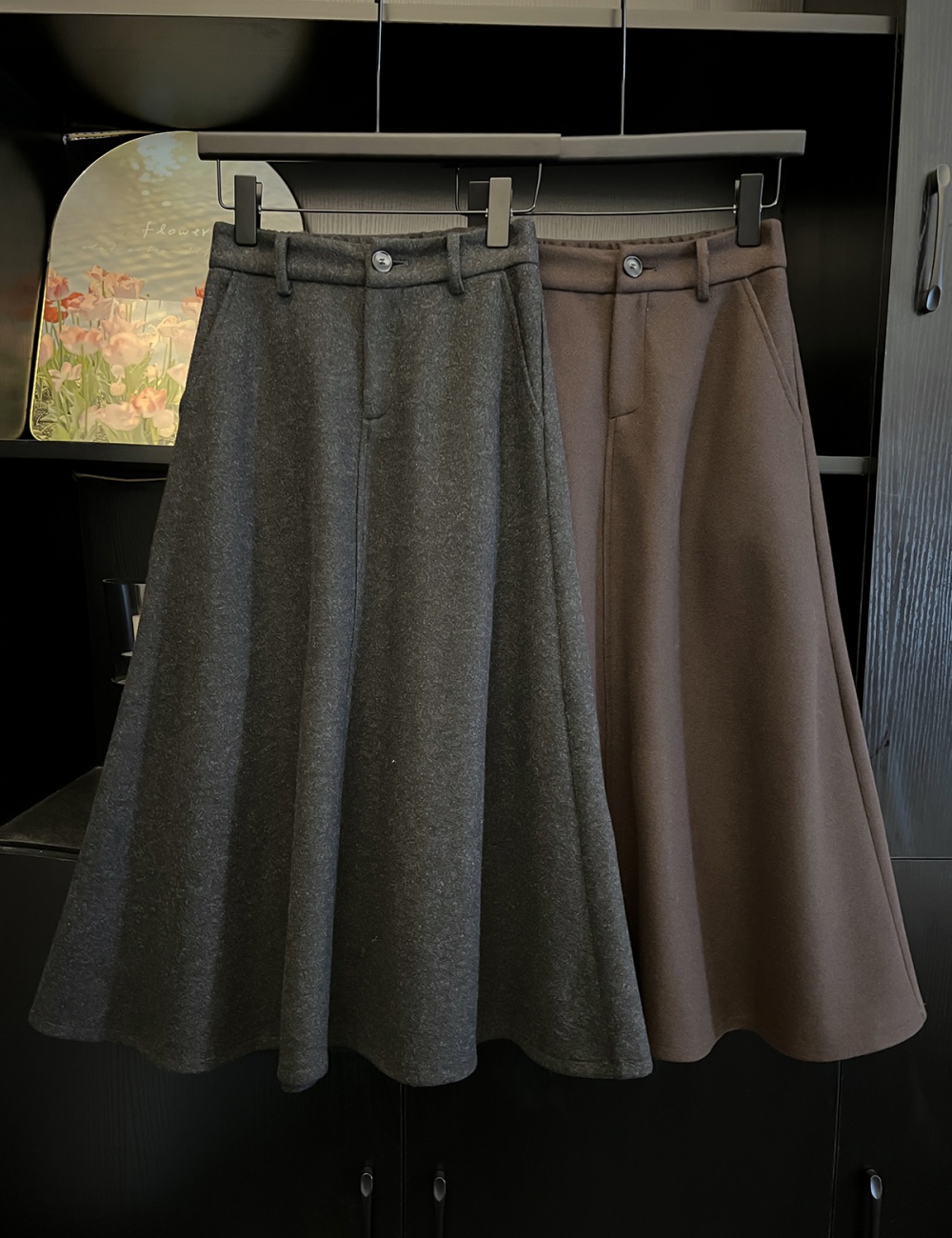 France style woolen A-line temperament skirt