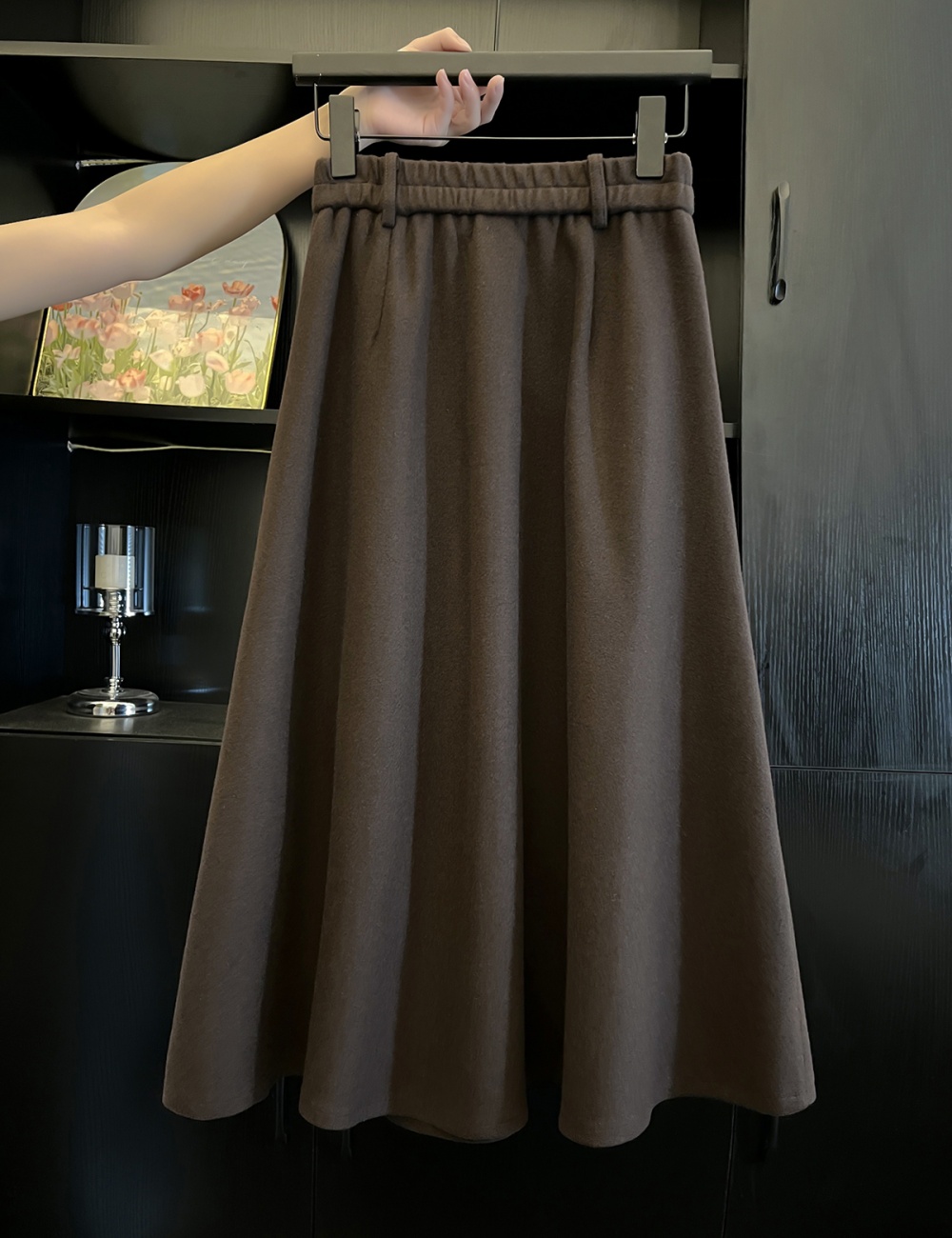 France style woolen A-line temperament skirt