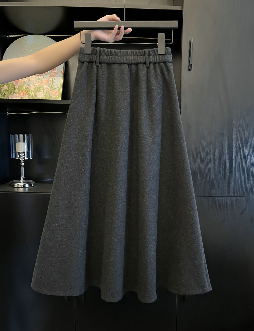 France style woolen A-line temperament skirt