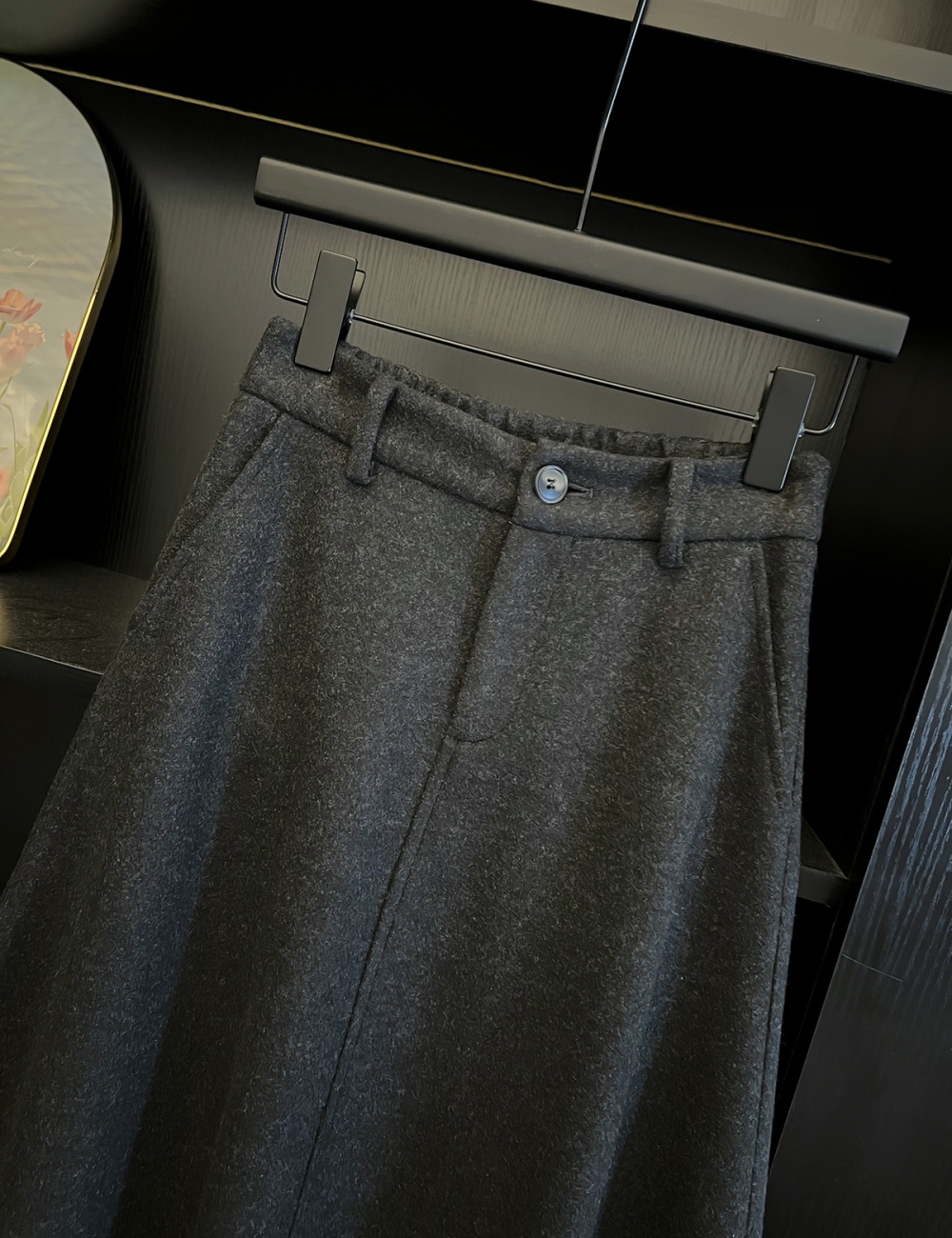 France style woolen A-line temperament skirt