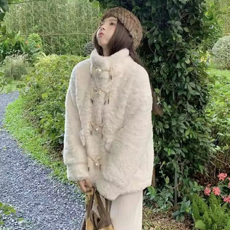 Plush winter coat thick jacket