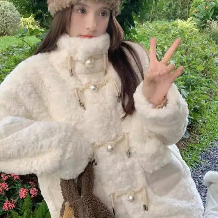 Plush winter coat thick jacket