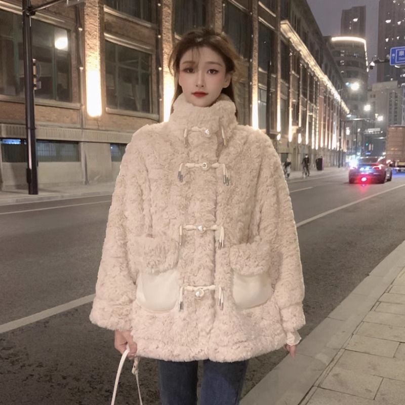 Plush winter coat thick jacket