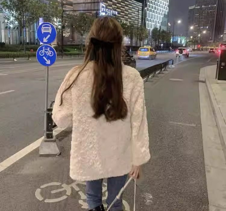 Plush winter coat thick jacket