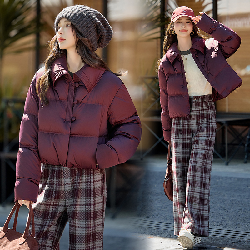 Thermal thick Western style pure down coat for women