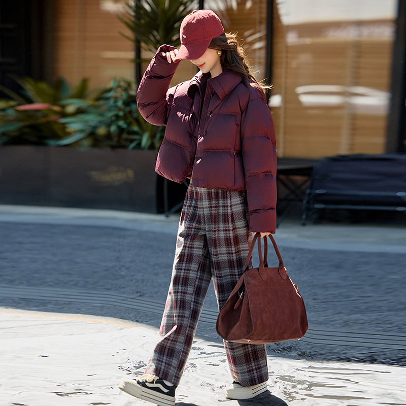 Thermal thick Western style pure down coat for women