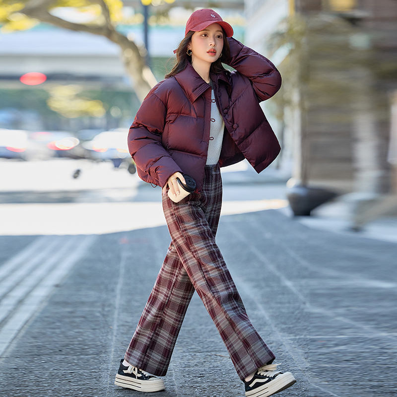 Thermal thick Western style pure down coat for women