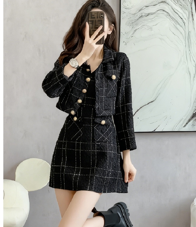 Ladies fashion coat autumn dress 2pcs set for women