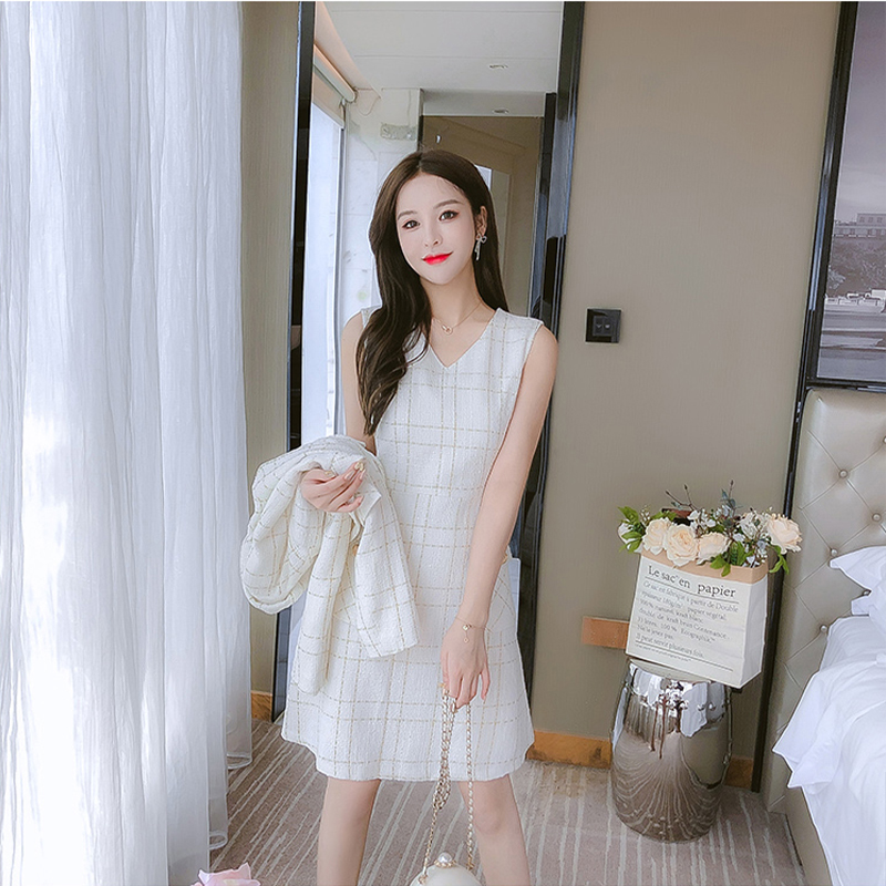 Ladies fashion coat autumn dress 2pcs set for women