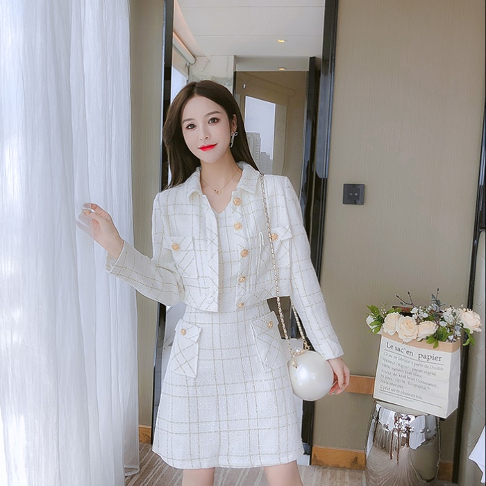 Ladies fashion coat autumn dress 2pcs set for women