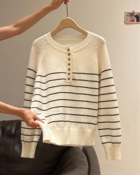 Autumn and winter pullover coat loose stripe sweater