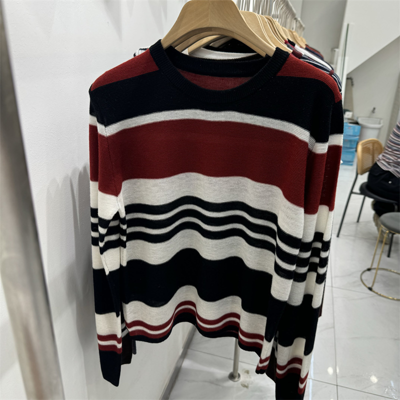 Round neck loose sweater long sleeve tops for women