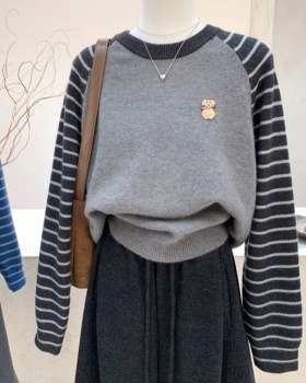 Korean style knitted sweater slim tops for women