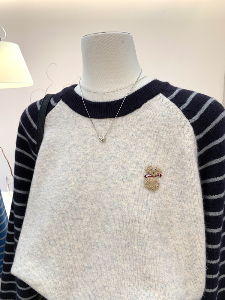 Korean style knitted sweater slim tops for women